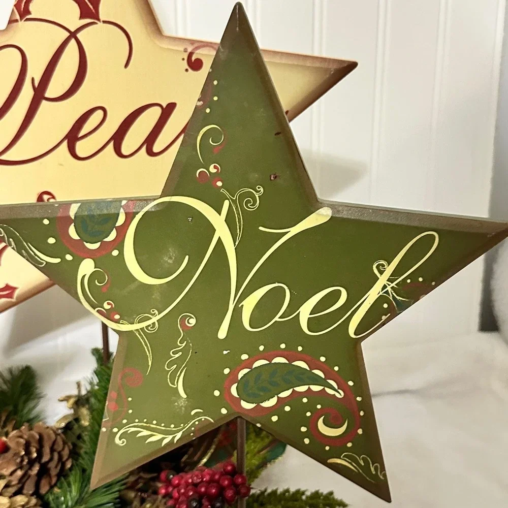 Hobby Lobby Heartland Holiday Wood‎ Stars Christmas Decor Set OS Multicolor EX